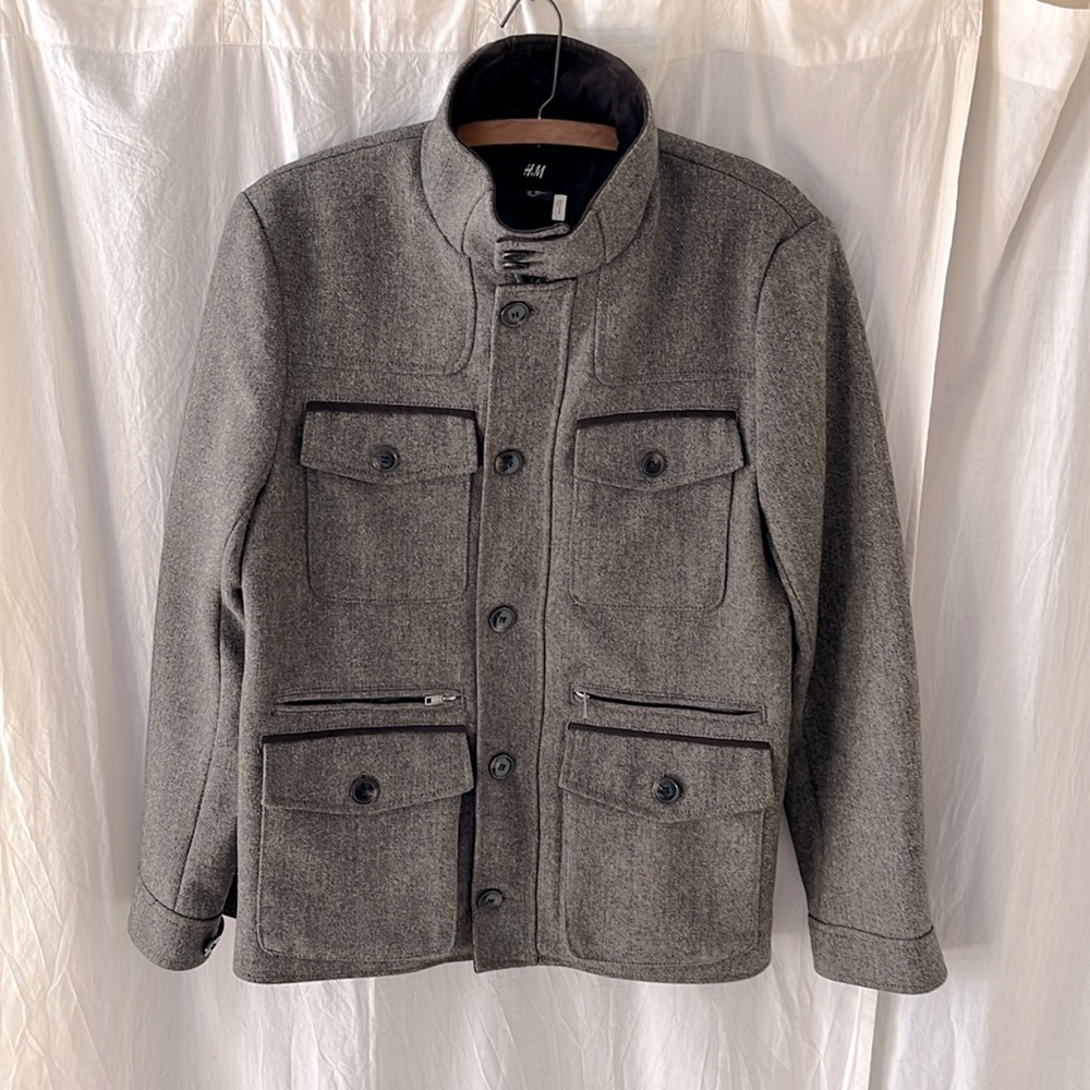 Men’s H&M wool blend fall coat, size 38